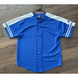 Starter Baseball Jersey Royal Blue White Stripe Mens XL